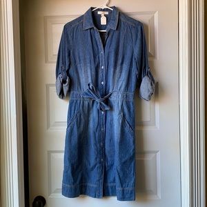 denim button up dress
